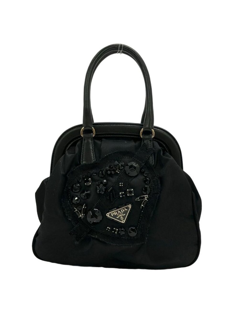 Prada Handbag Evening Heart Black Bijou